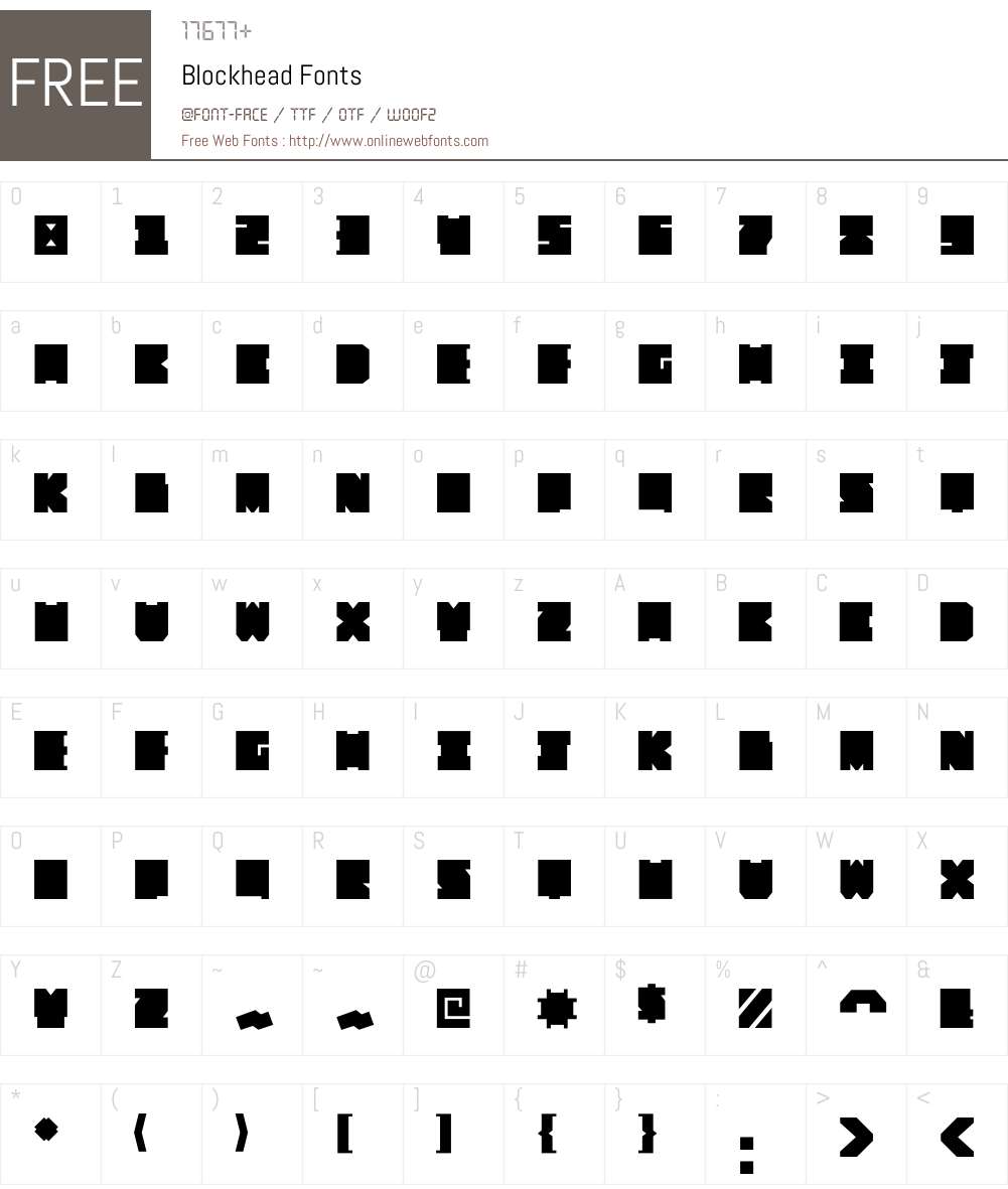 Blockhead Font Screenshots