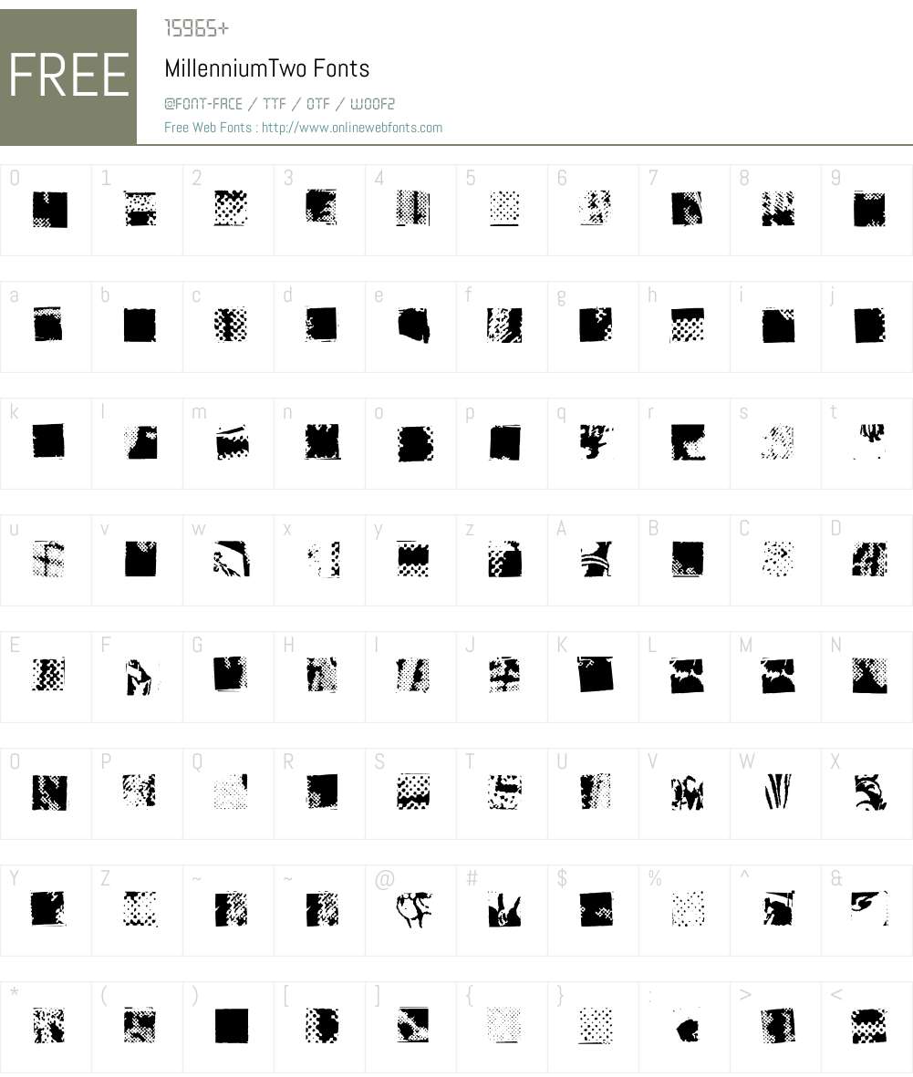 MillenniumW95-Two Font Screenshots