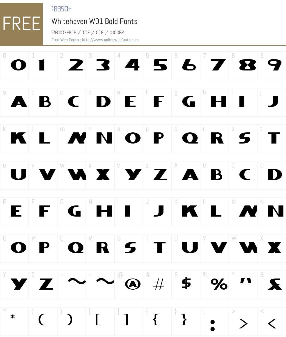 WhitehavenW01-Bold Font Screenshots