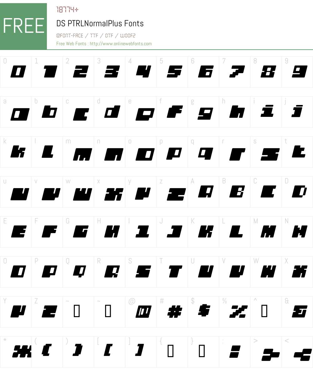 DS PTRLNormalPlus Font Screenshots