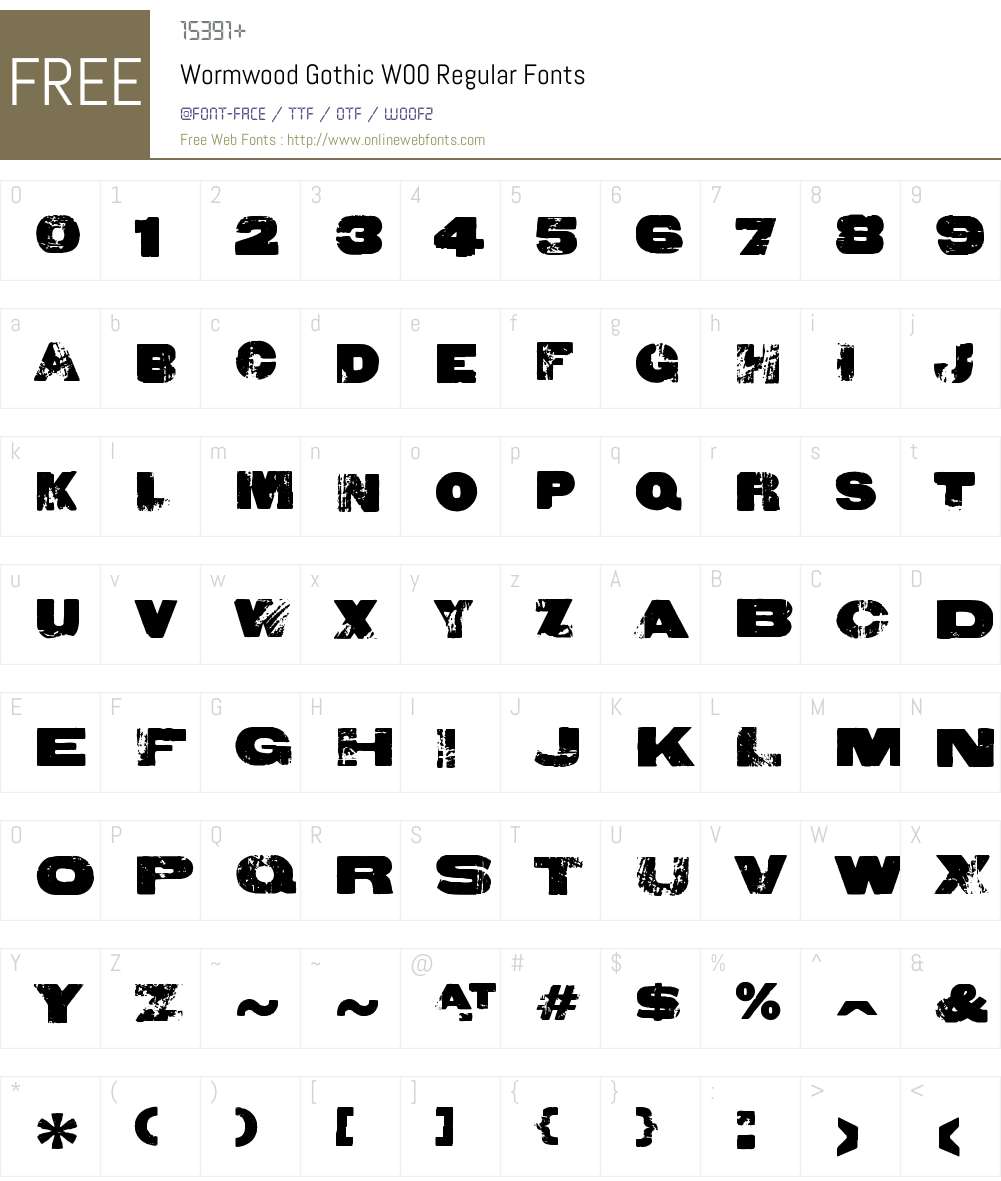 WormwoodGothicW00-Regular Font Screenshots