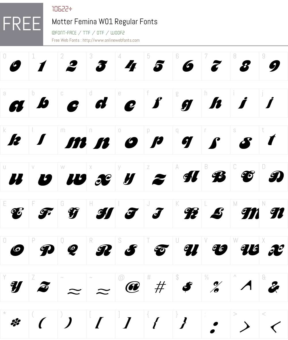 MotterFeminaW01-Regular Font Screenshots