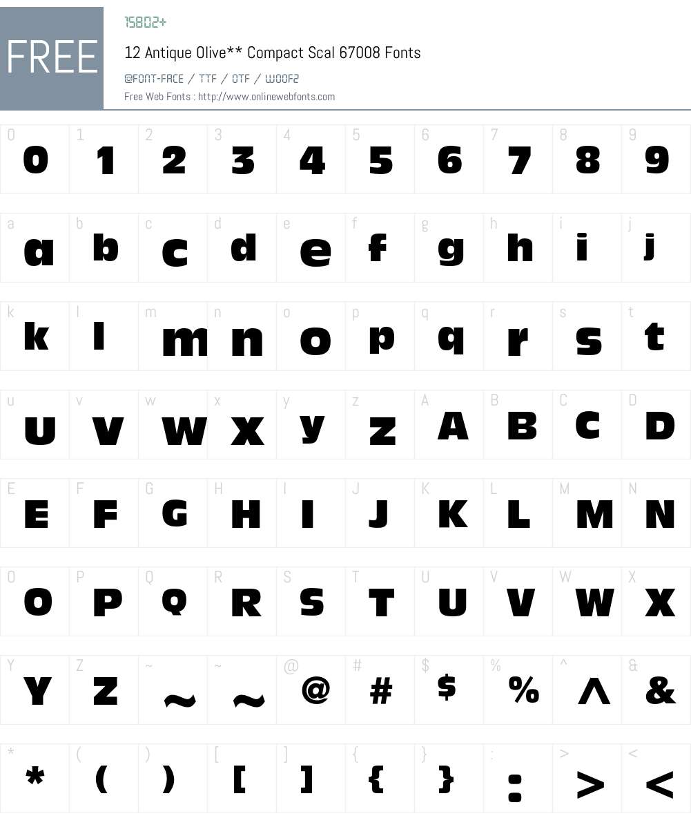 AntiqueOlive Font Screenshots