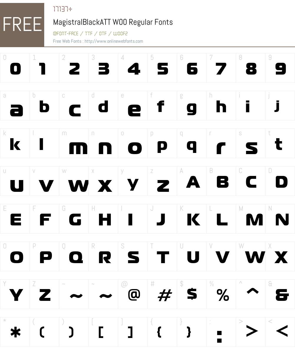 MagistralBlackATTW00-Rg Font Screenshots