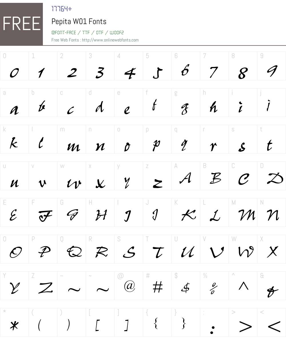 PepitaW01 Font Screenshots