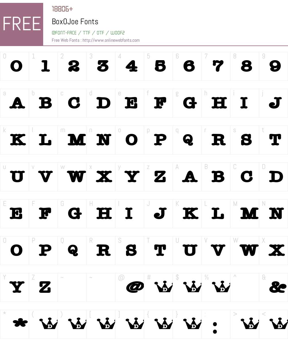 BoxOJoe Font Screenshots