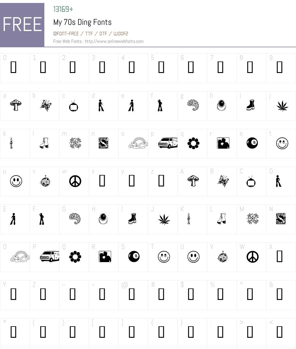 My 70s Ding Font Screenshots