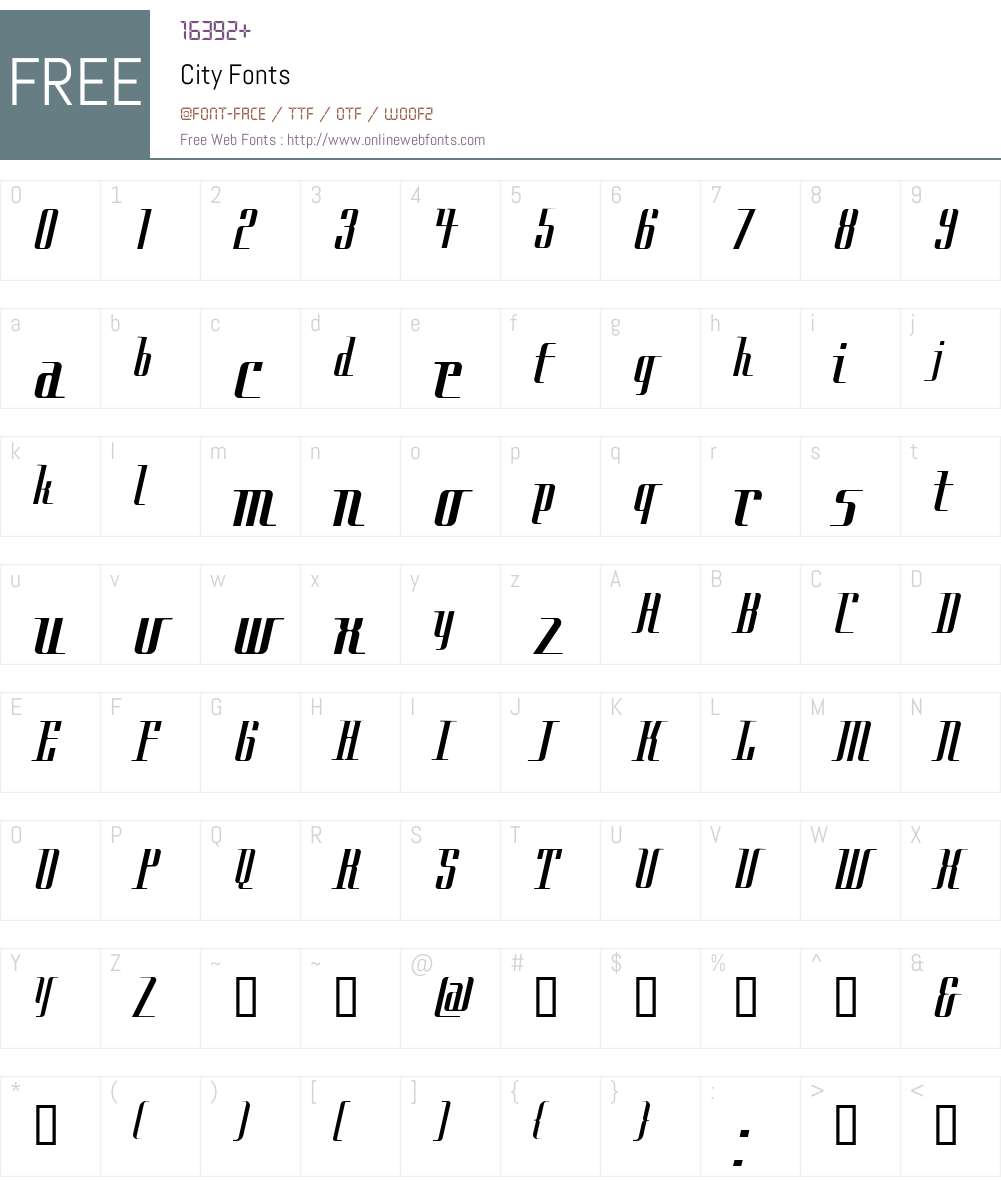 City Font Screenshots
