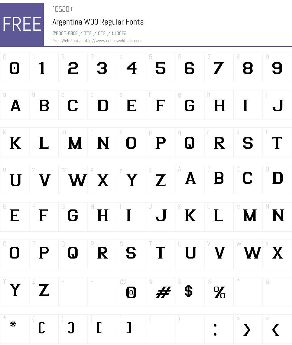ArgentinaW00-Regular Font Screenshots