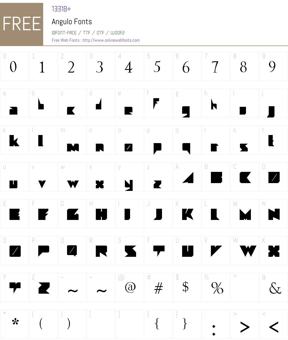 Angulo Font Screenshots