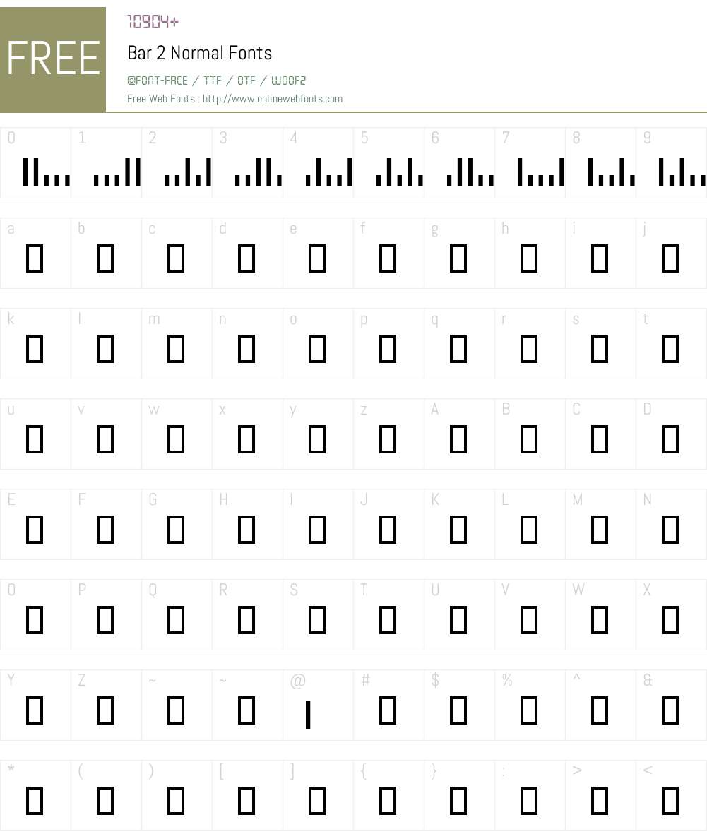 Bar 2 Font Screenshots