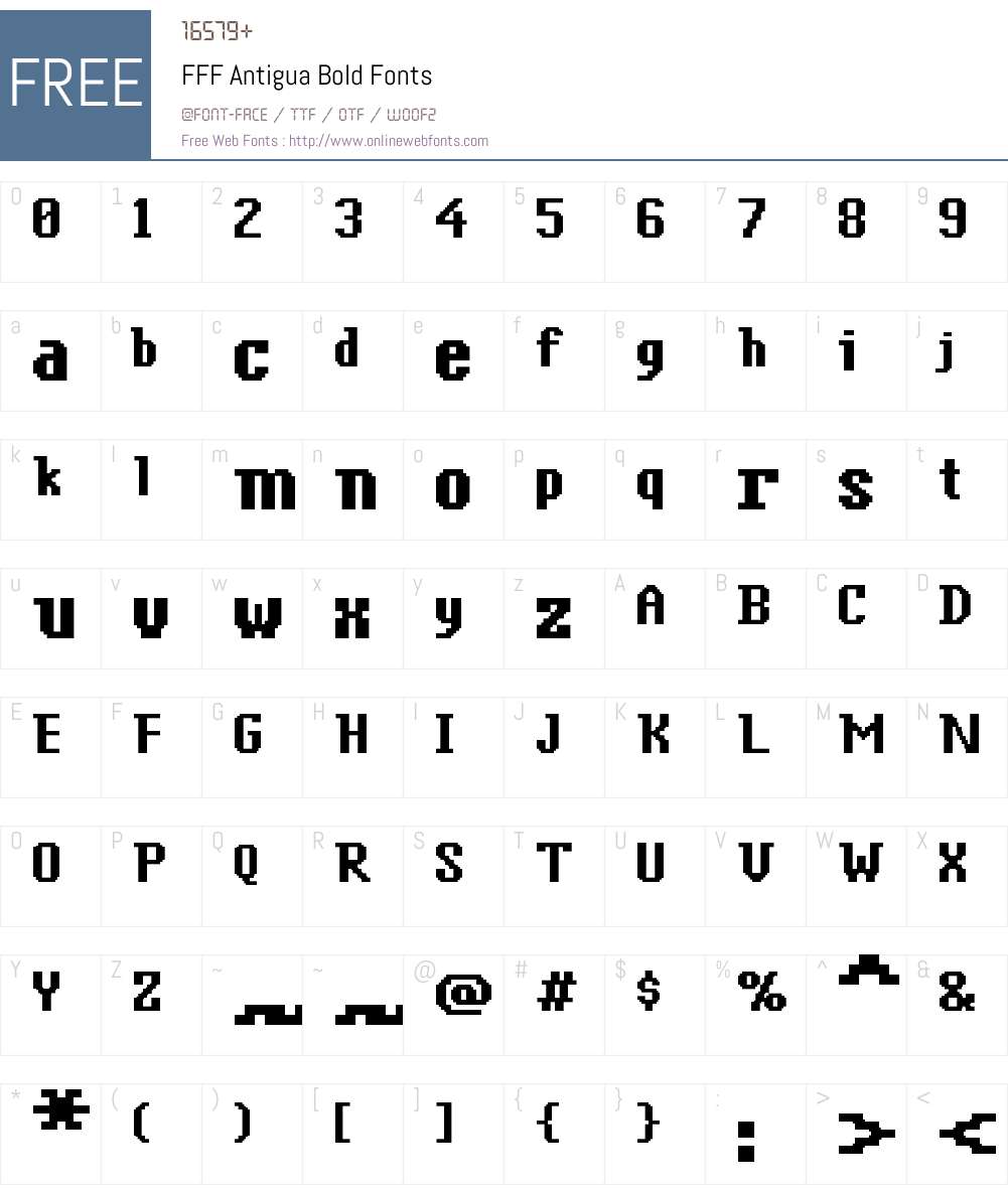 FFF Antigua Bold Font Screenshots