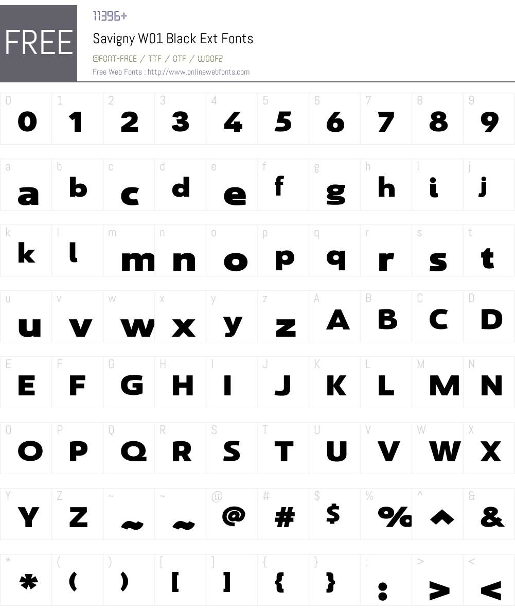 SavignyW01-BlackExt Font Screenshots