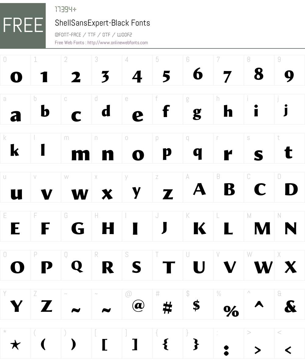 ShellSansExpert Font Screenshots