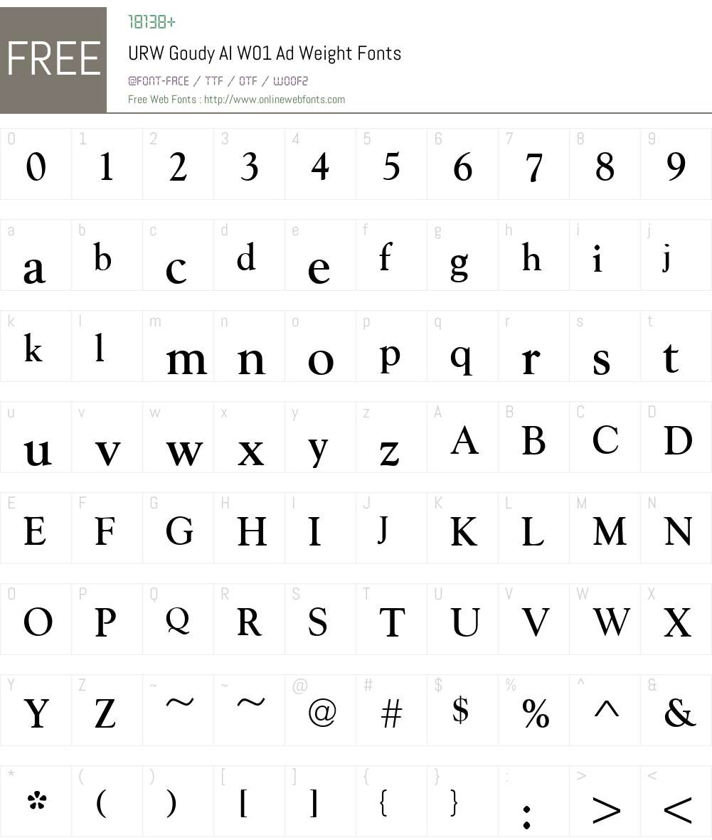 URWGoudyAIW01-AdWeight Font Screenshots