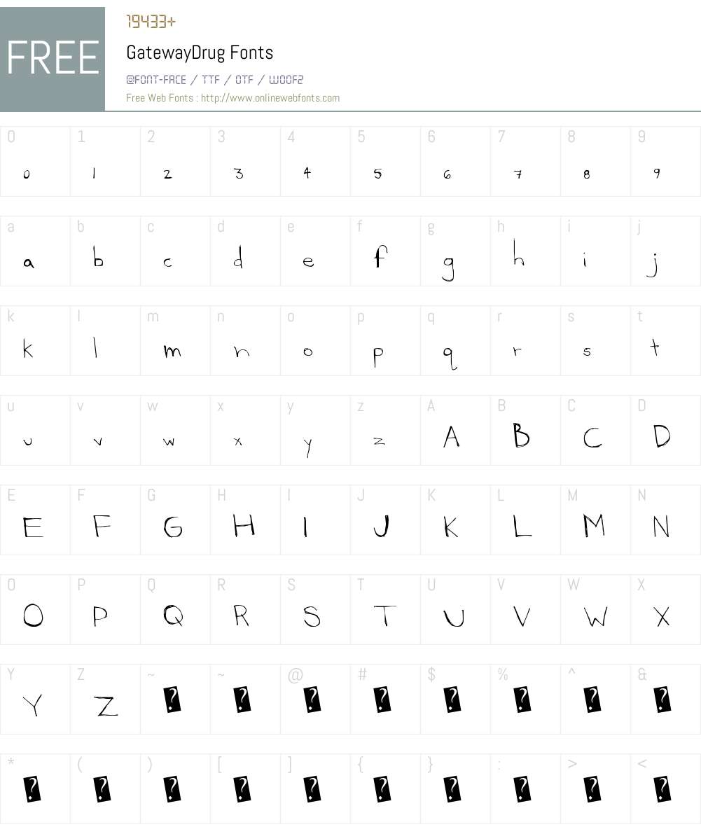 GatewayDrug Font Screenshots