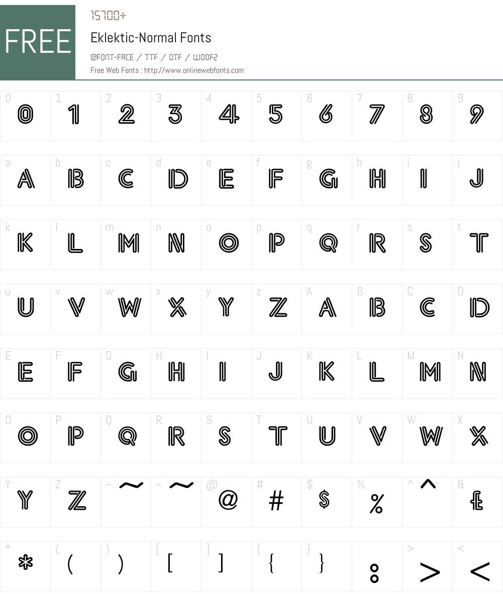 Eklektic-Normal Font Screenshots
