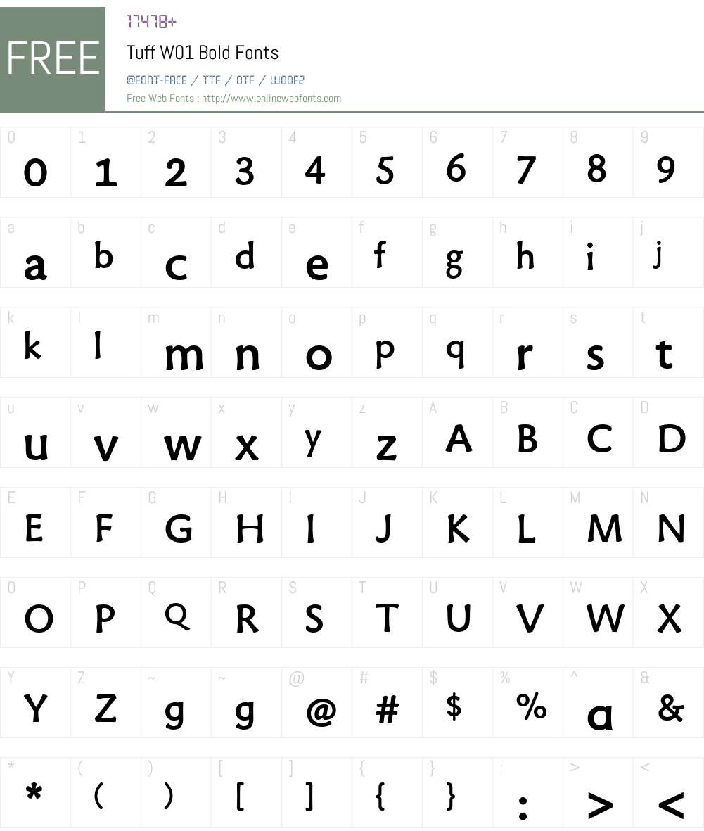 TuffW01-Bold Font Screenshots