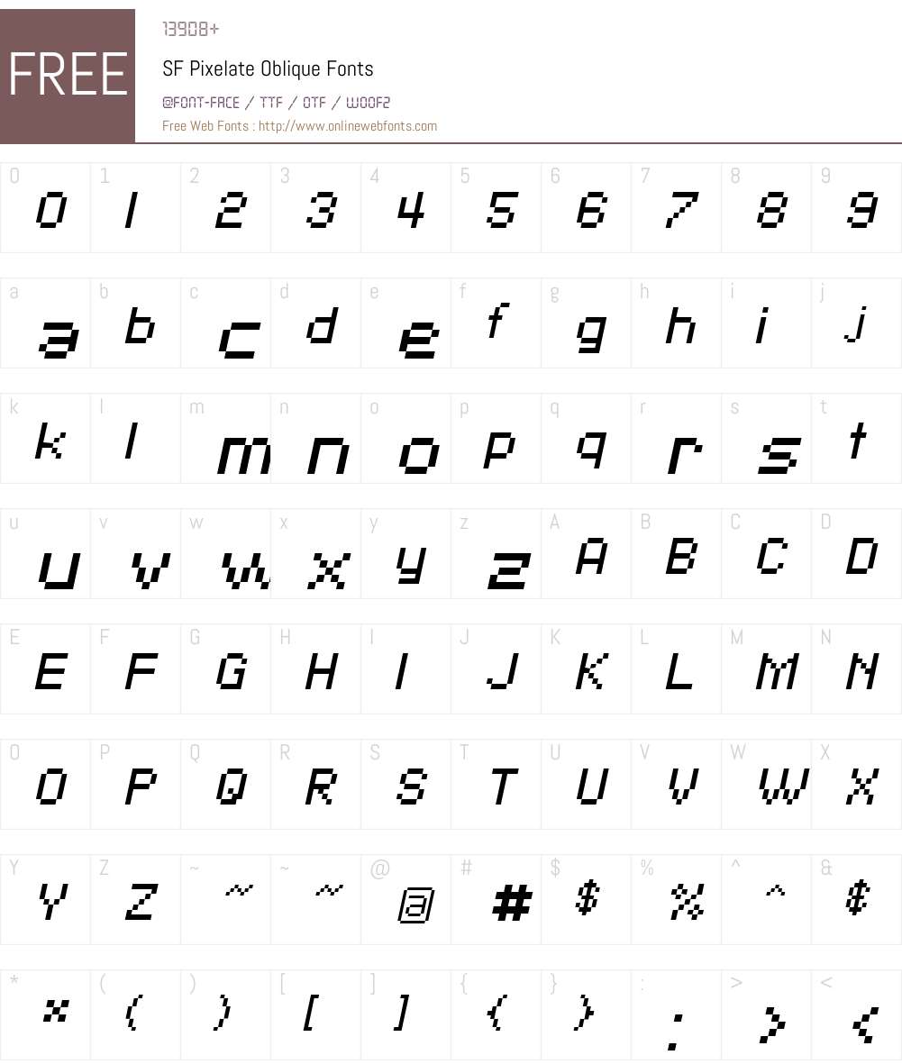 SF Pixelate Font Screenshots
