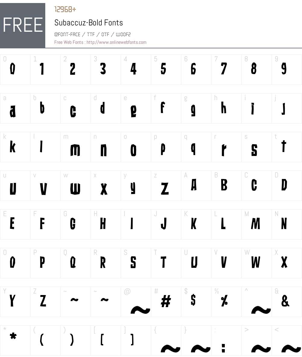 Subaccuz Font Screenshots