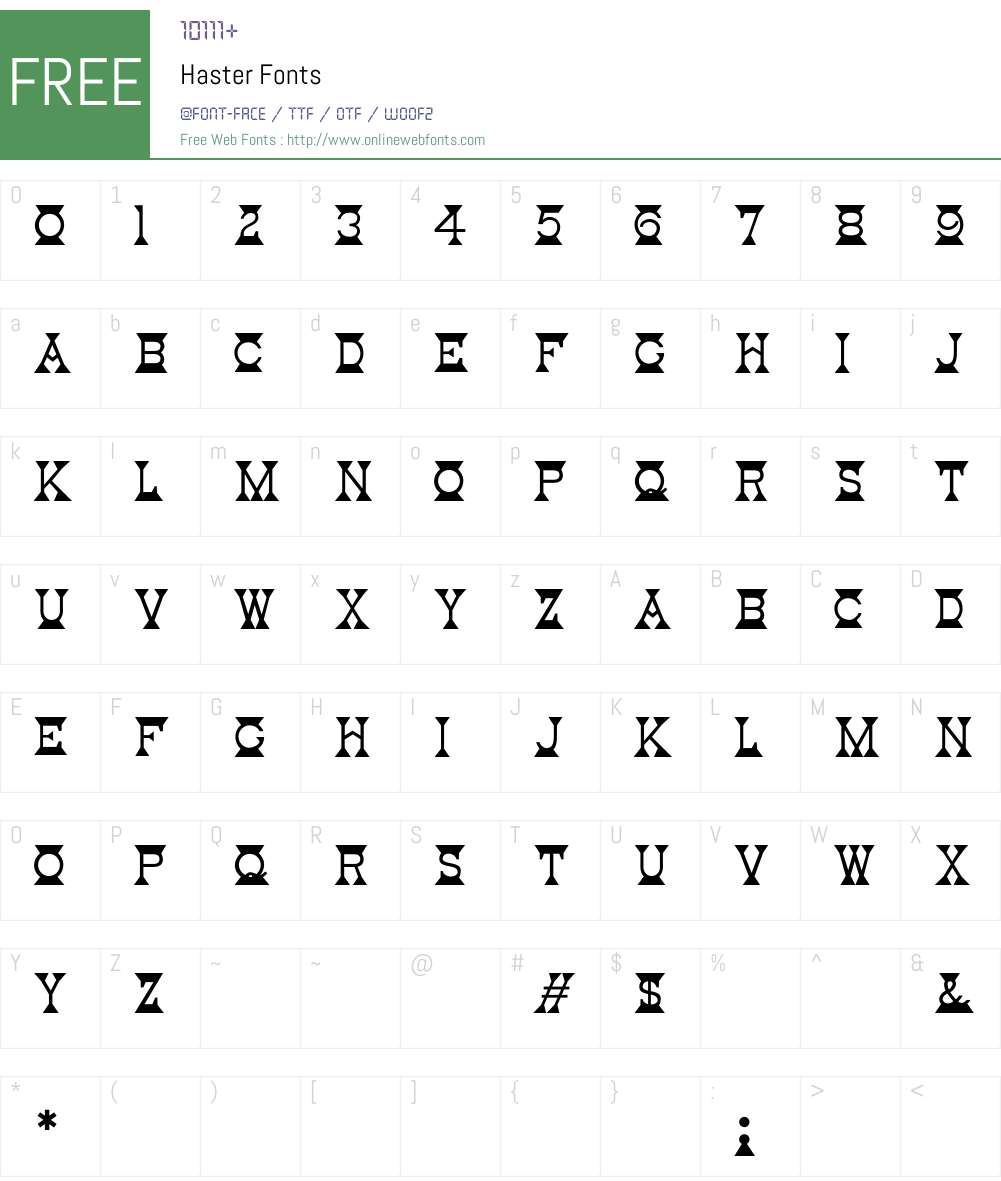 Haster Font Screenshots
