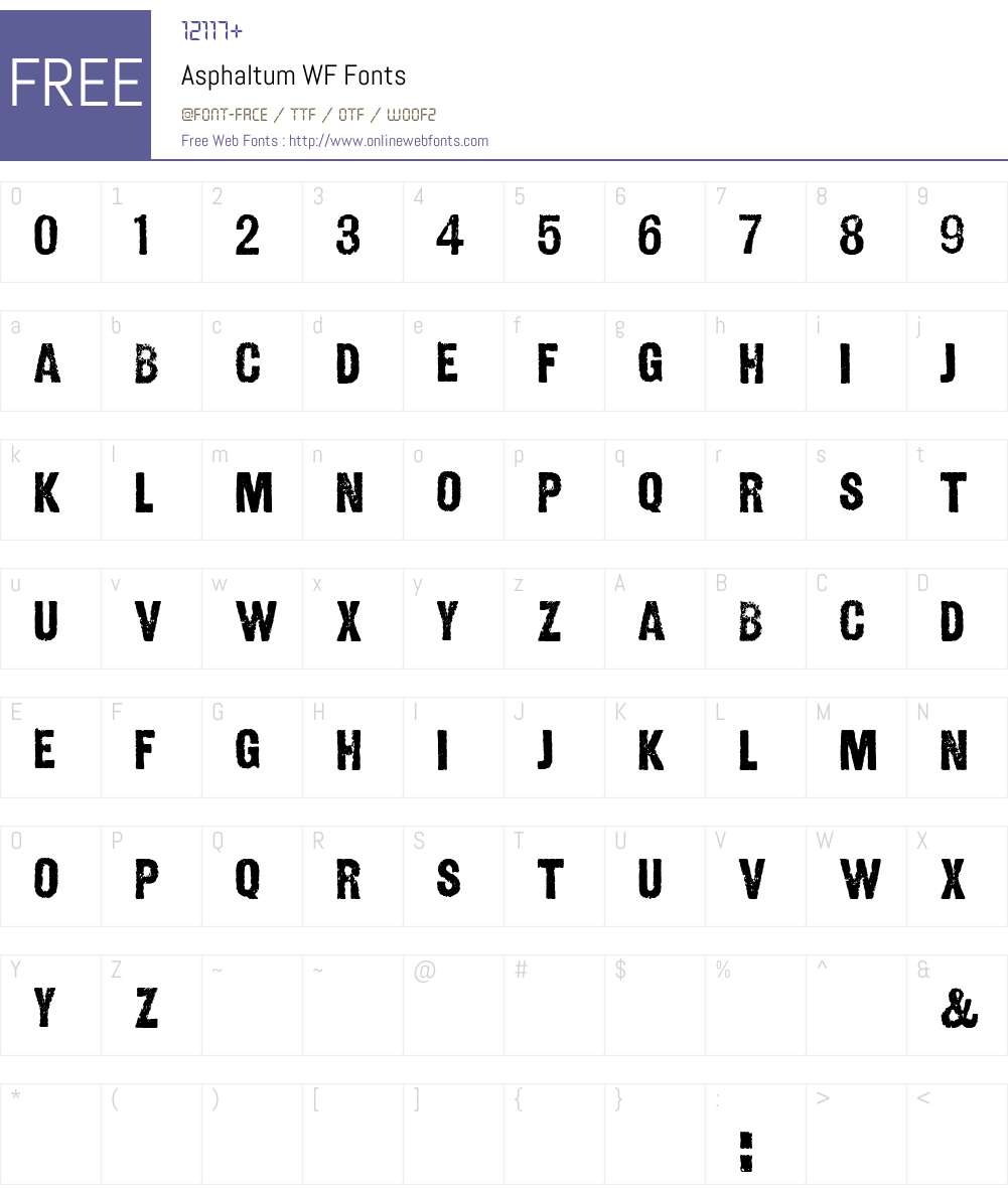 Asphaltum WF Font Screenshots