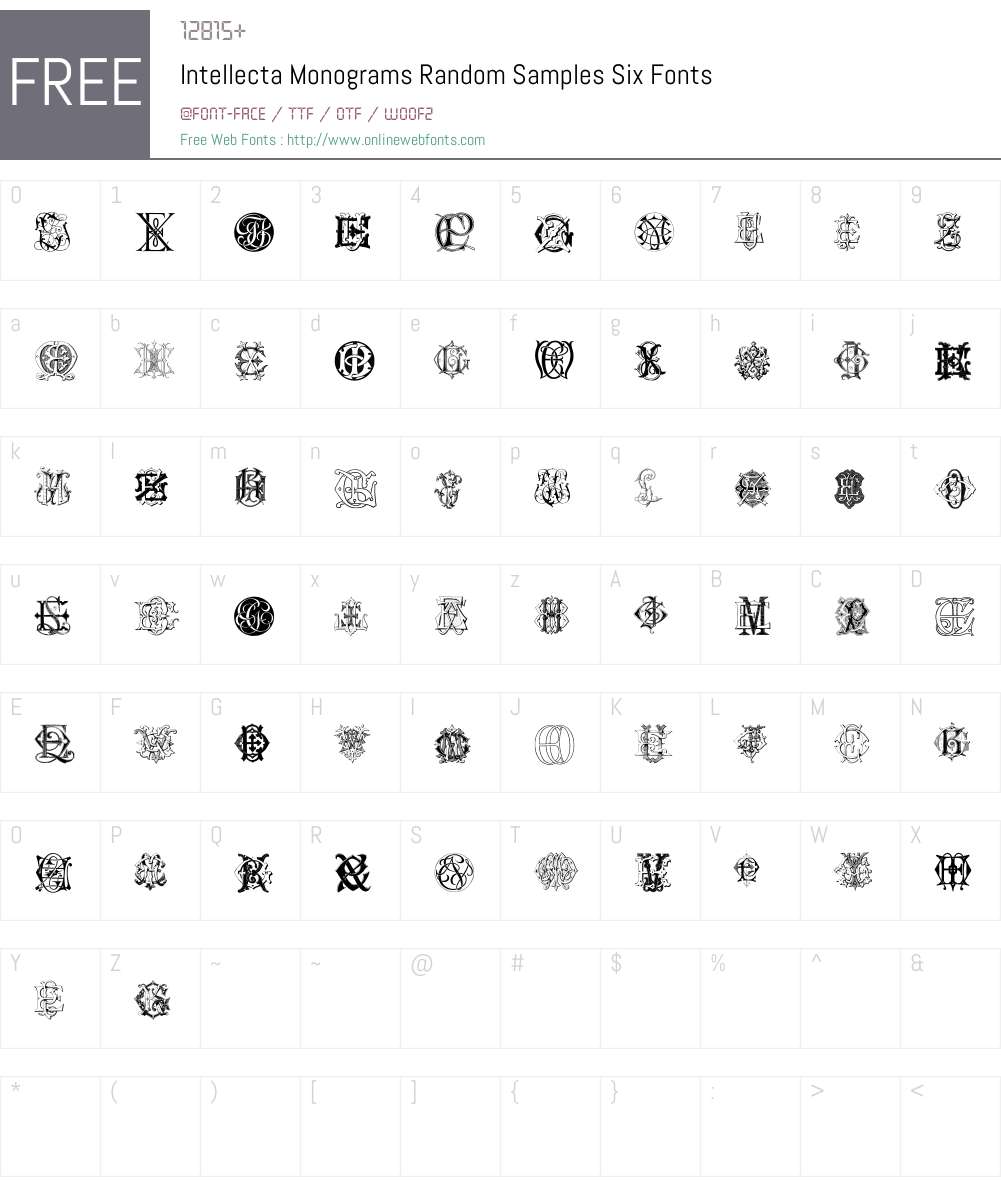 Intellecta Monograms Random Samples Six Font Screenshots