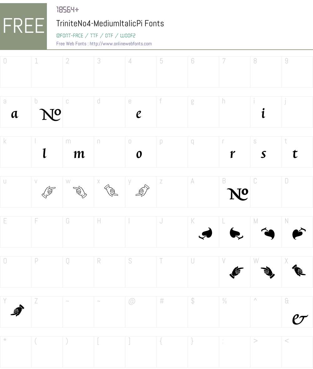 TriniteNo4 Font Screenshots