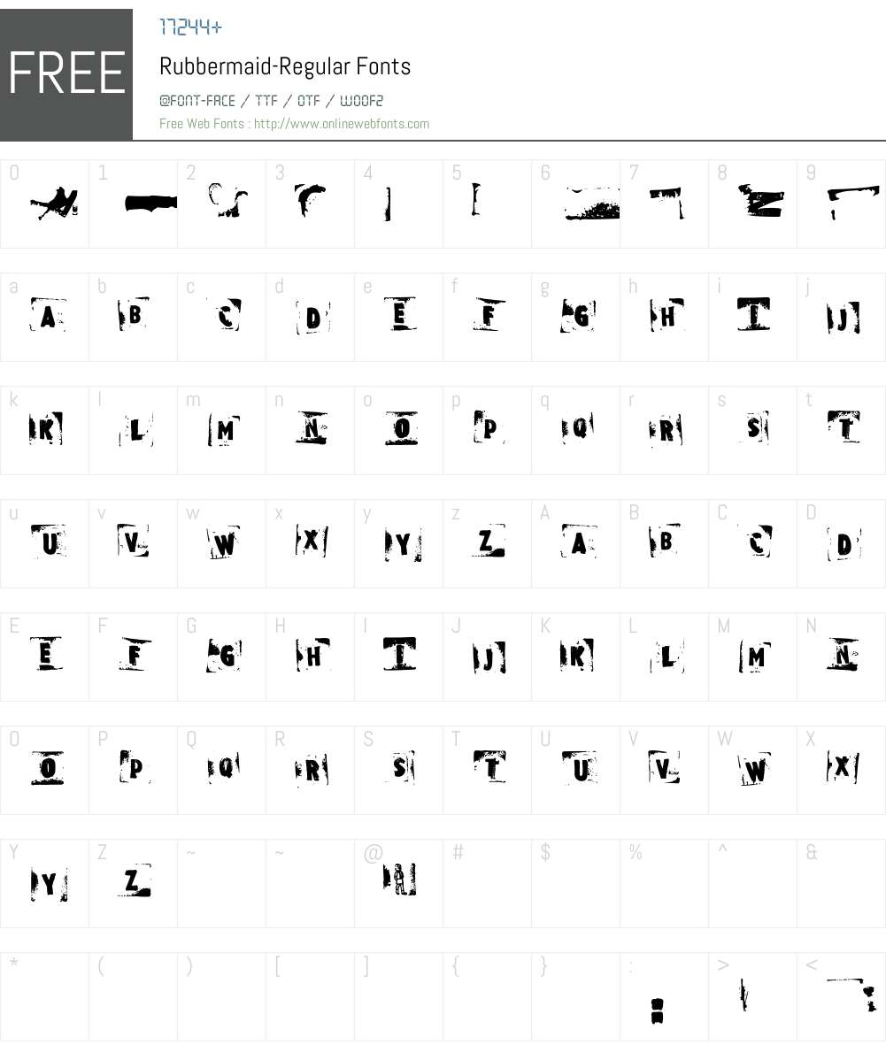 Rubbermaid Font Screenshots