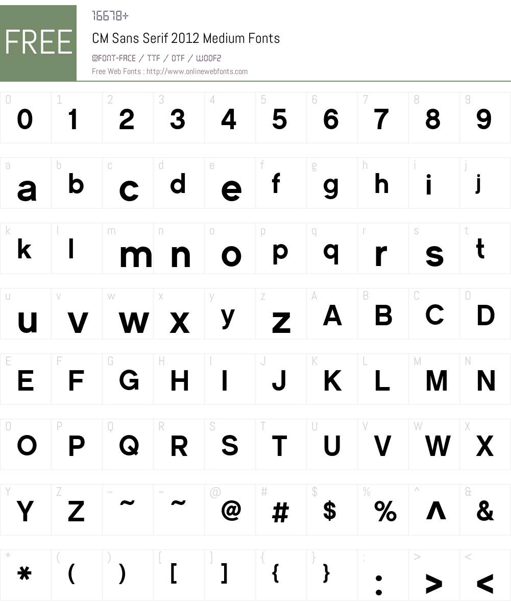 CM Sans Serif 2012 Font Screenshots
