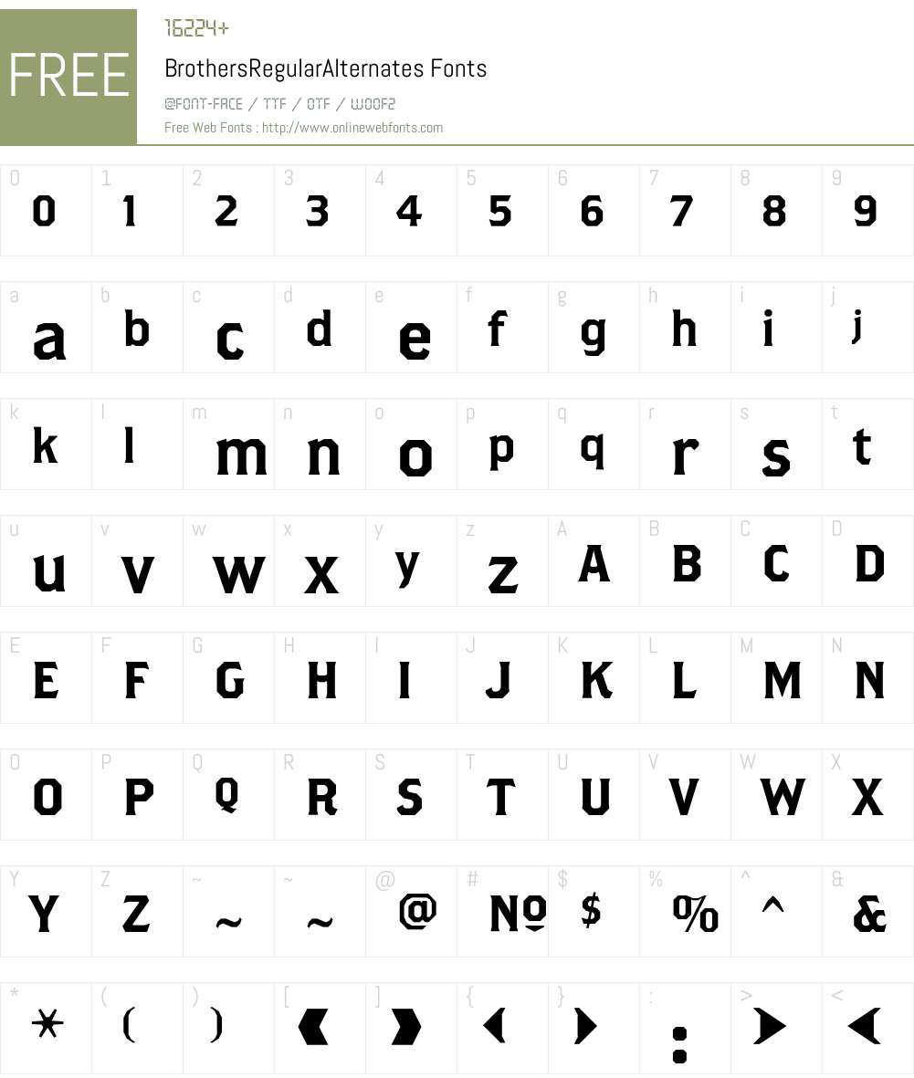 Brothers Font Screenshots