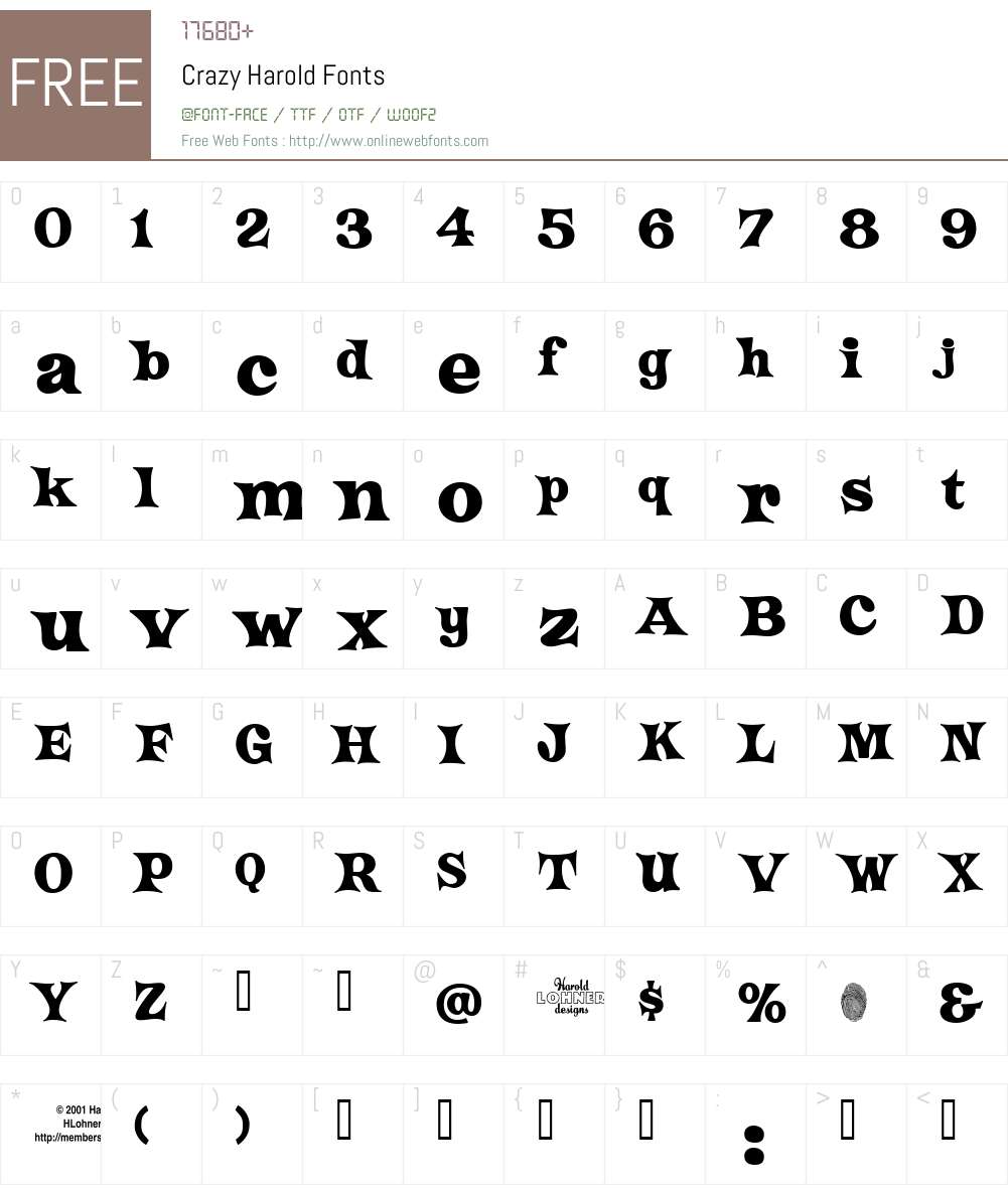 Crazy Harold Font Screenshots