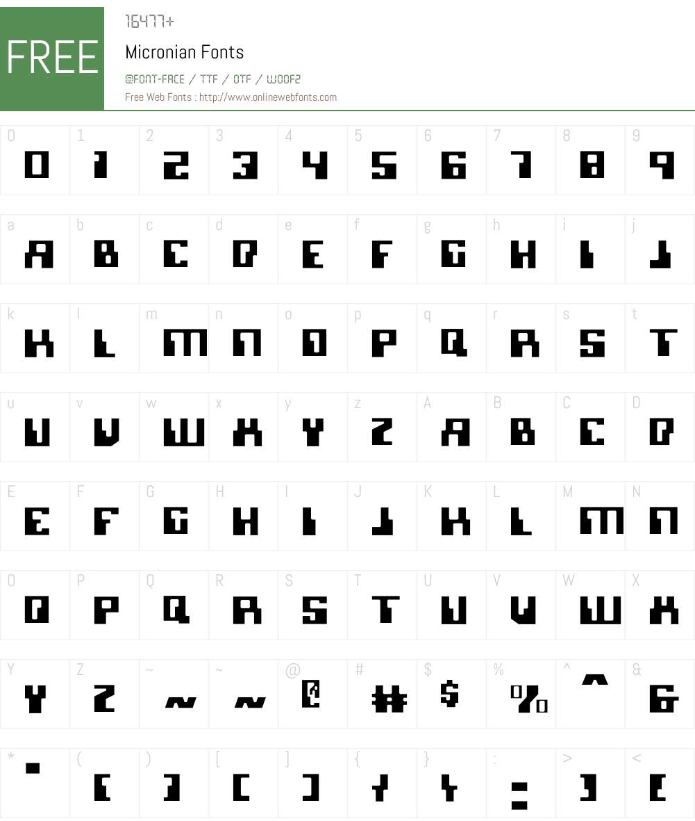 Micronian Light Font Screenshots