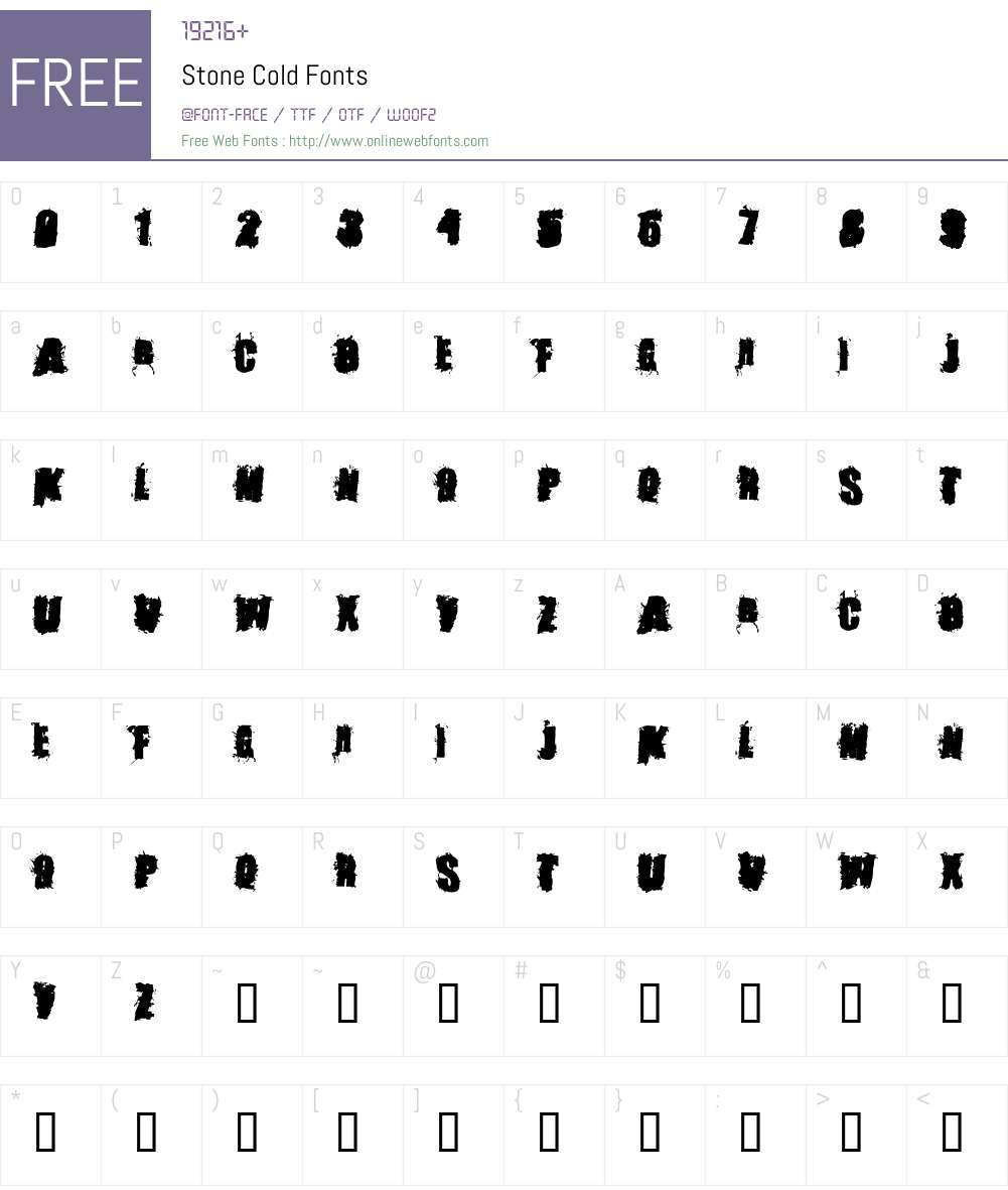Stone Cold Font Screenshots
