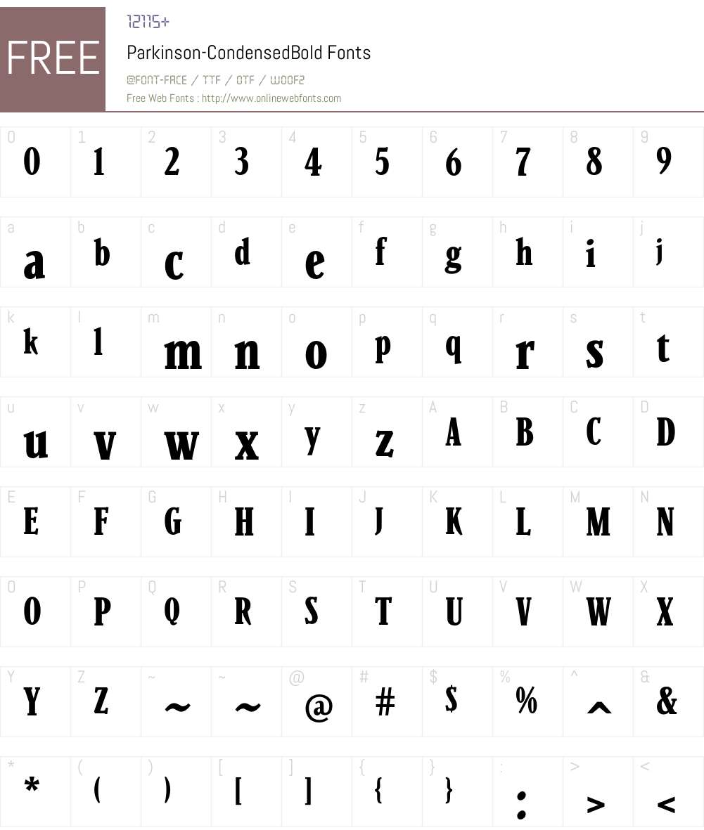 Parkinson Font Screenshots