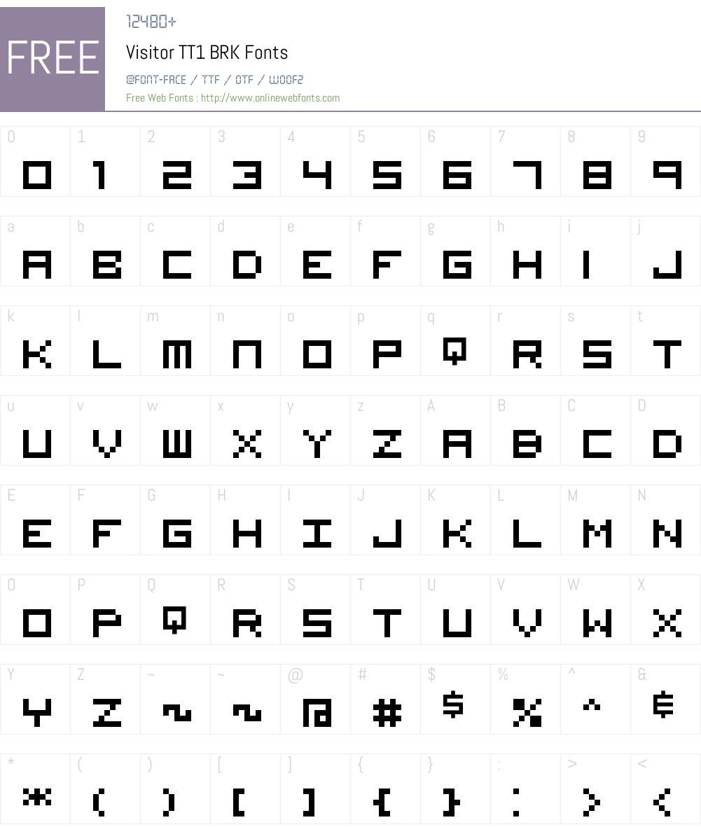 Visitor TT1 BRK Font Screenshots