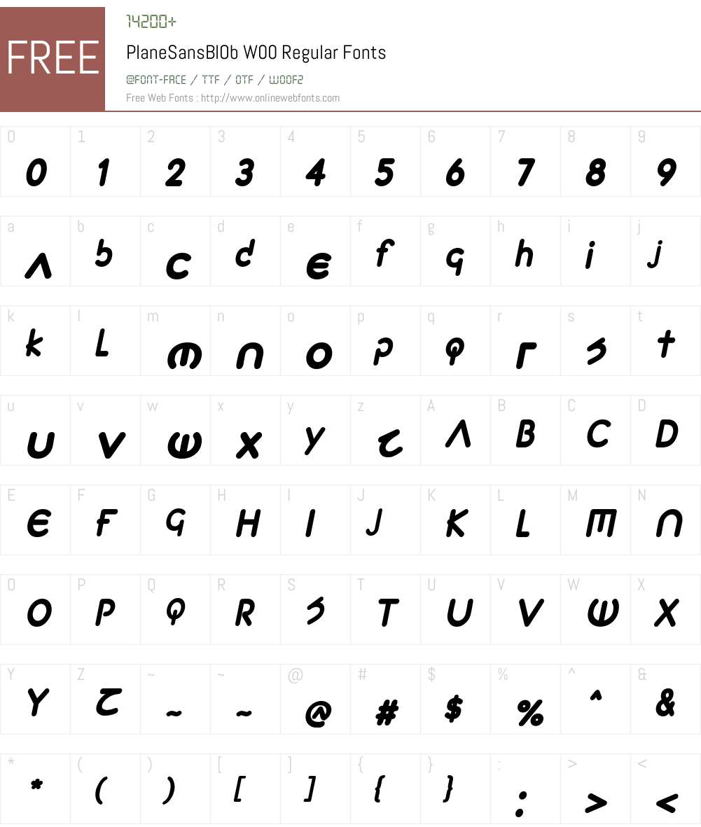 PlaneSansBlOb Font Screenshots