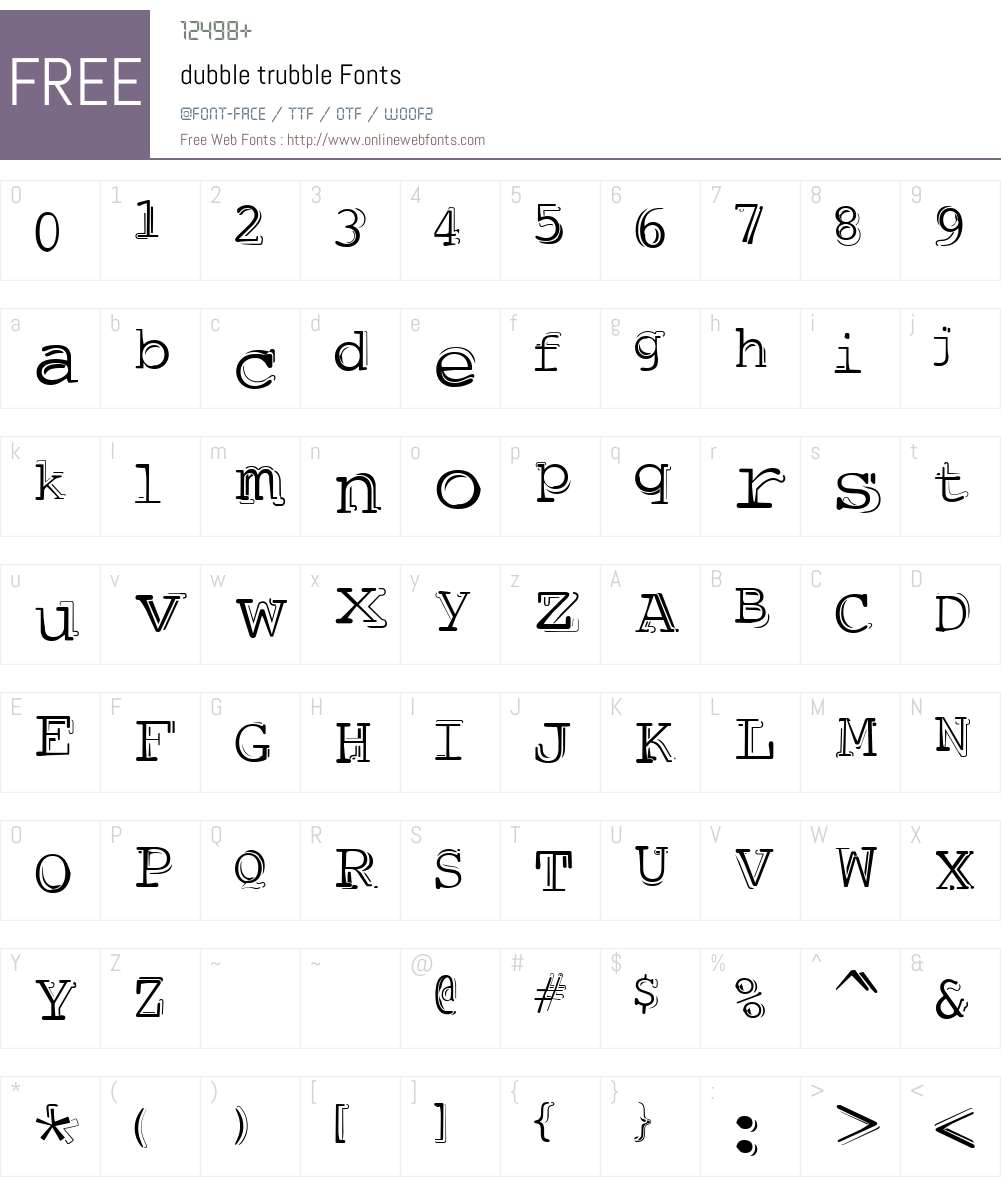 dubble trubble Font Screenshots