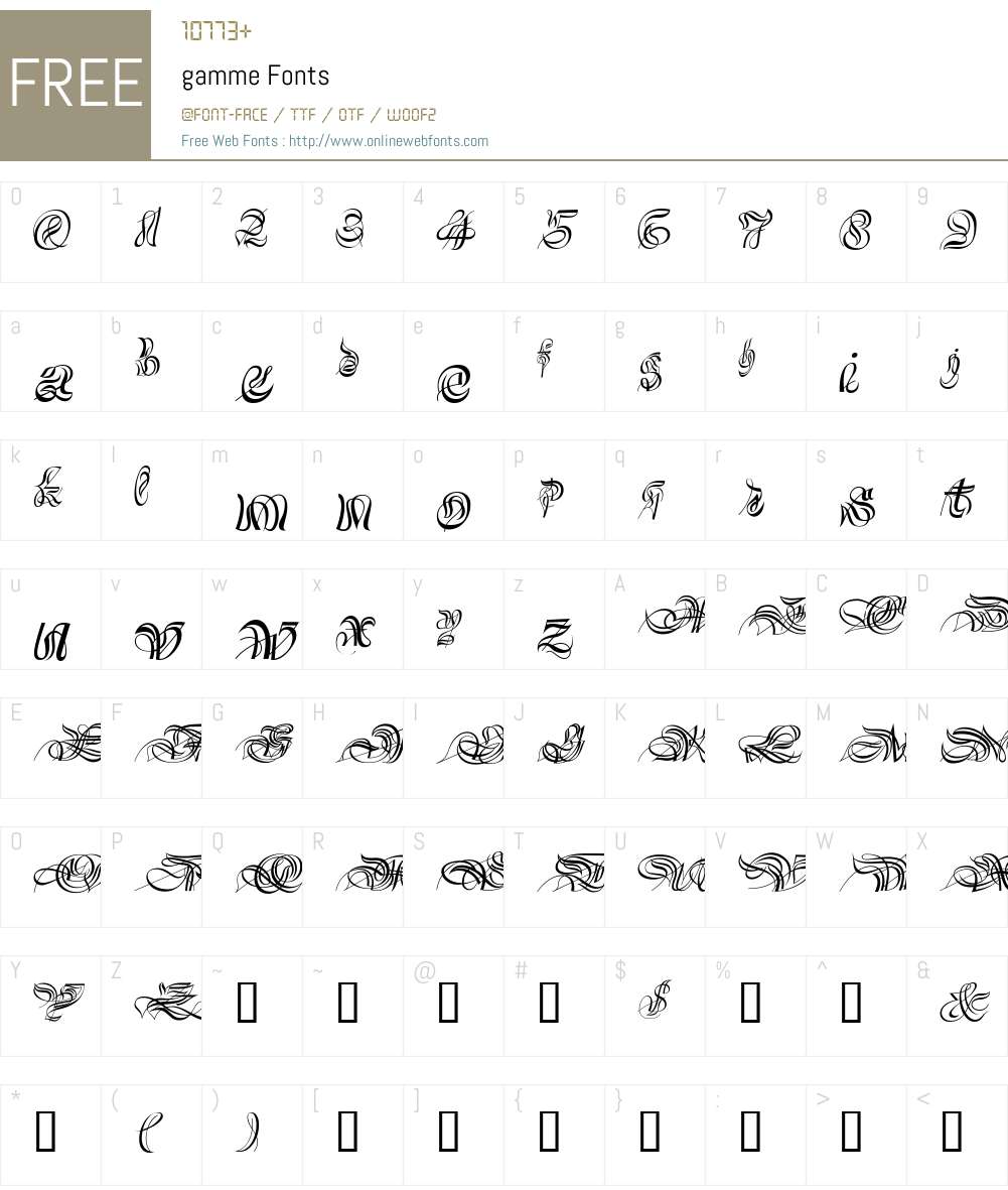 gamme Font Screenshots