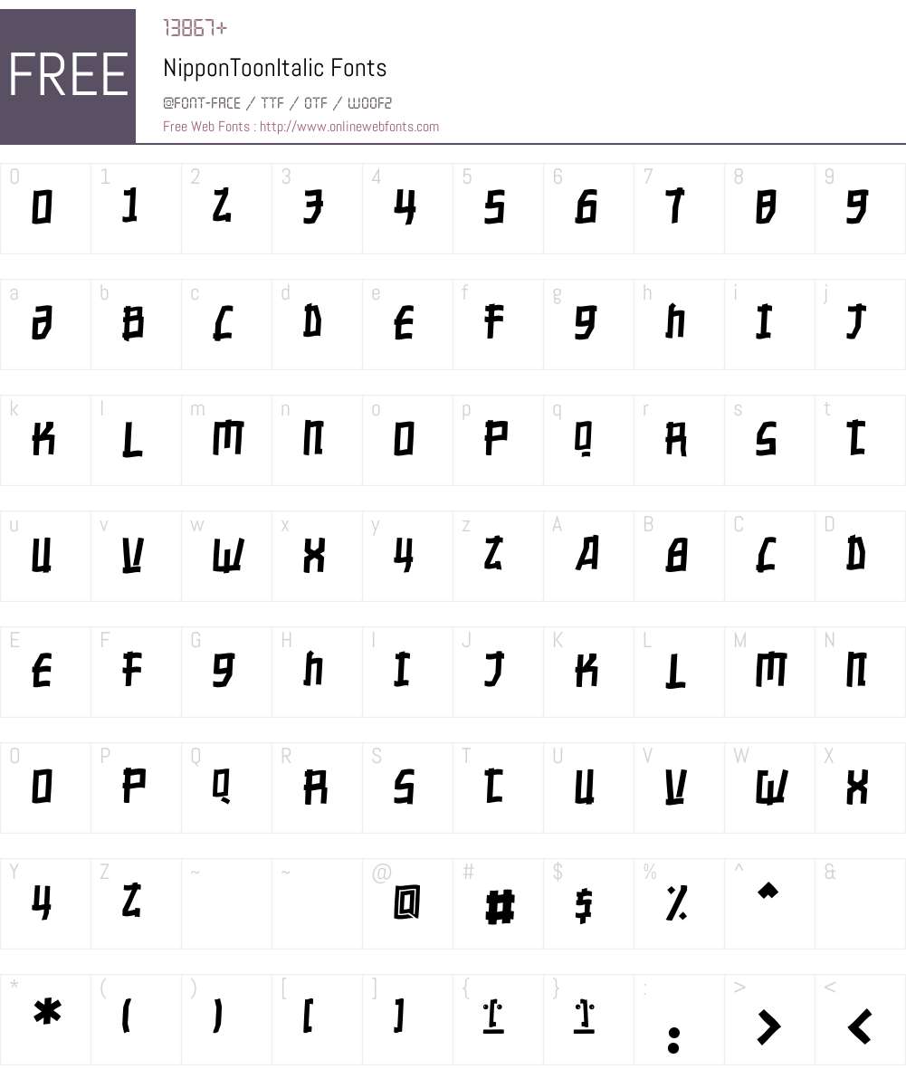 NipponToonItalic Font Screenshots
