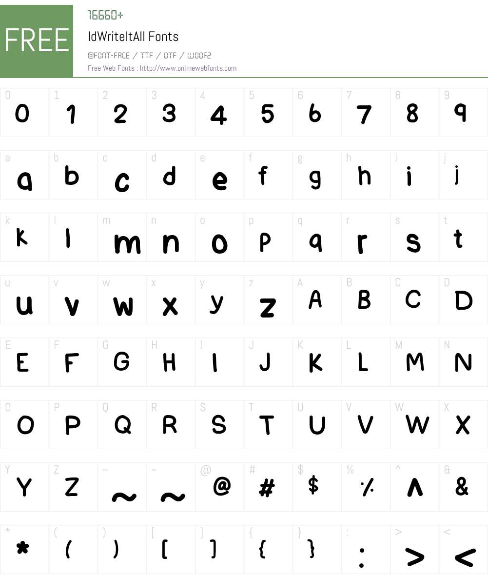 IdWriteItAll Font Screenshots