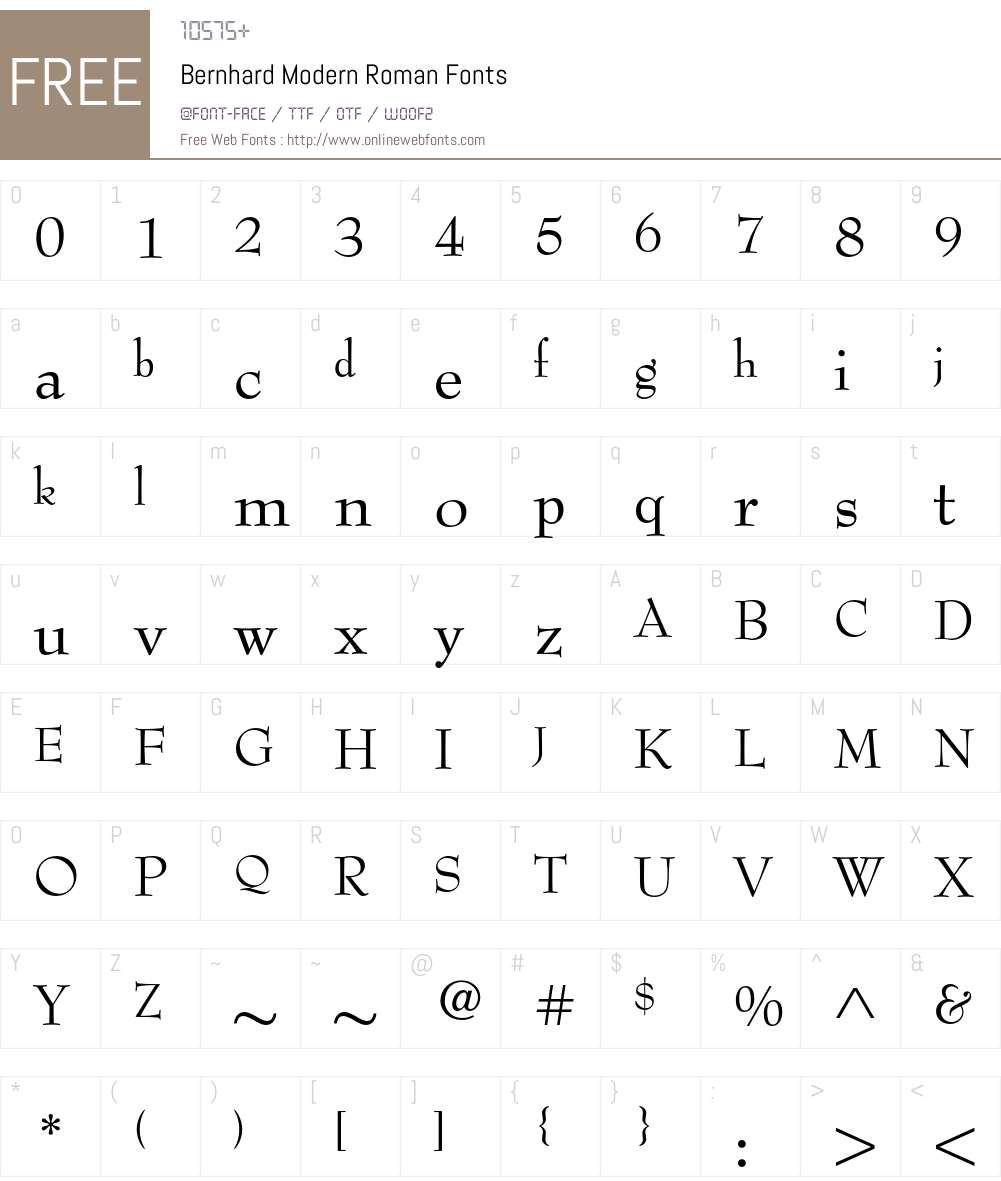 Bernhard Modern Font Screenshots