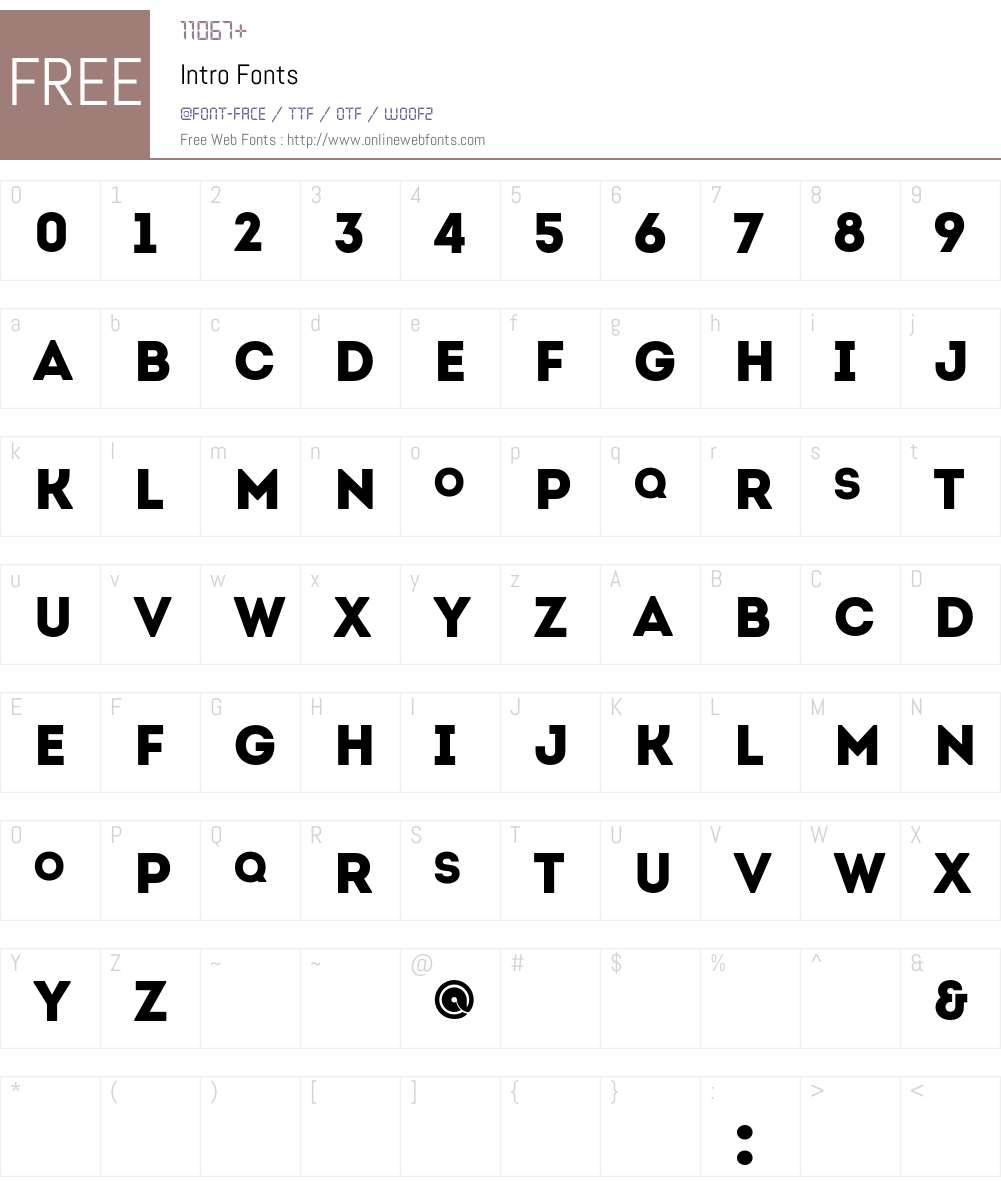 Intro Font Screenshots