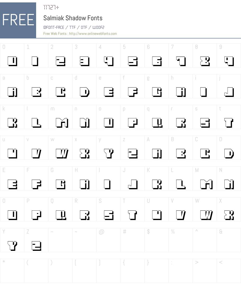 Salmiak Shadow Font Screenshots