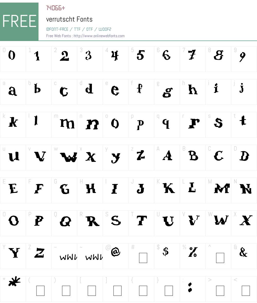 verrutscht Font Screenshots
