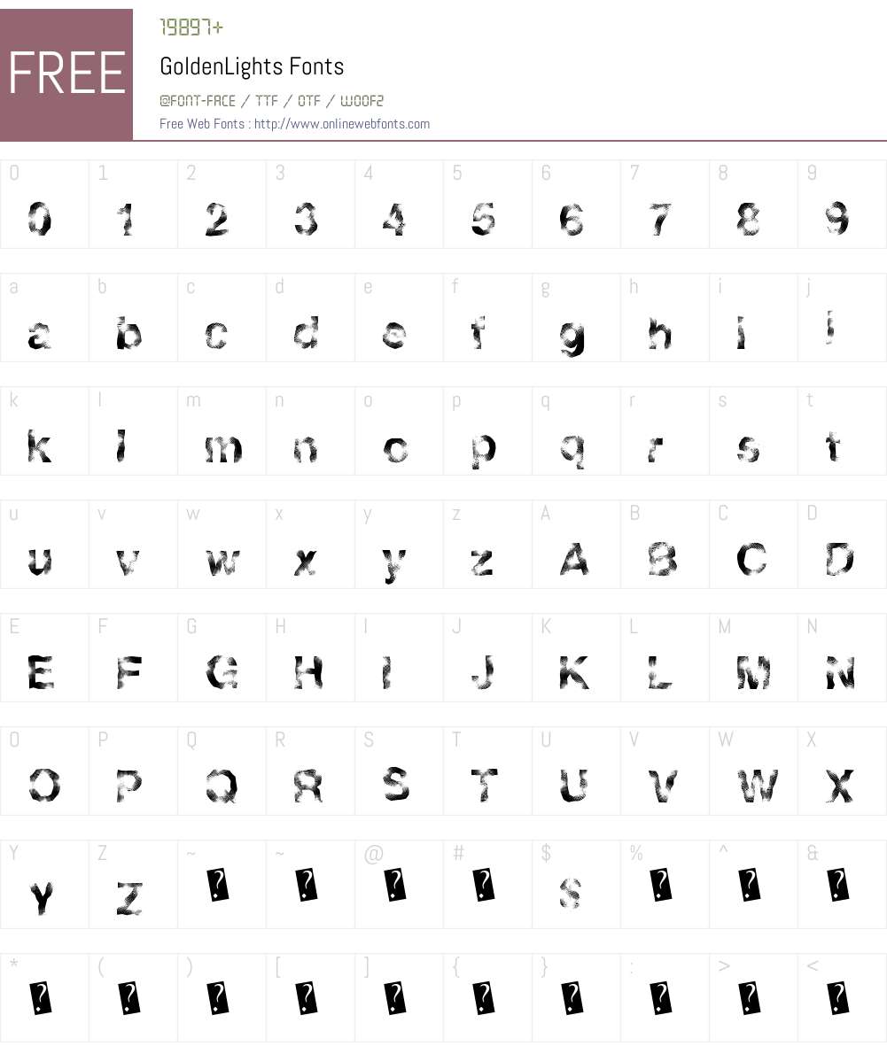 GoldenLights Font Screenshots