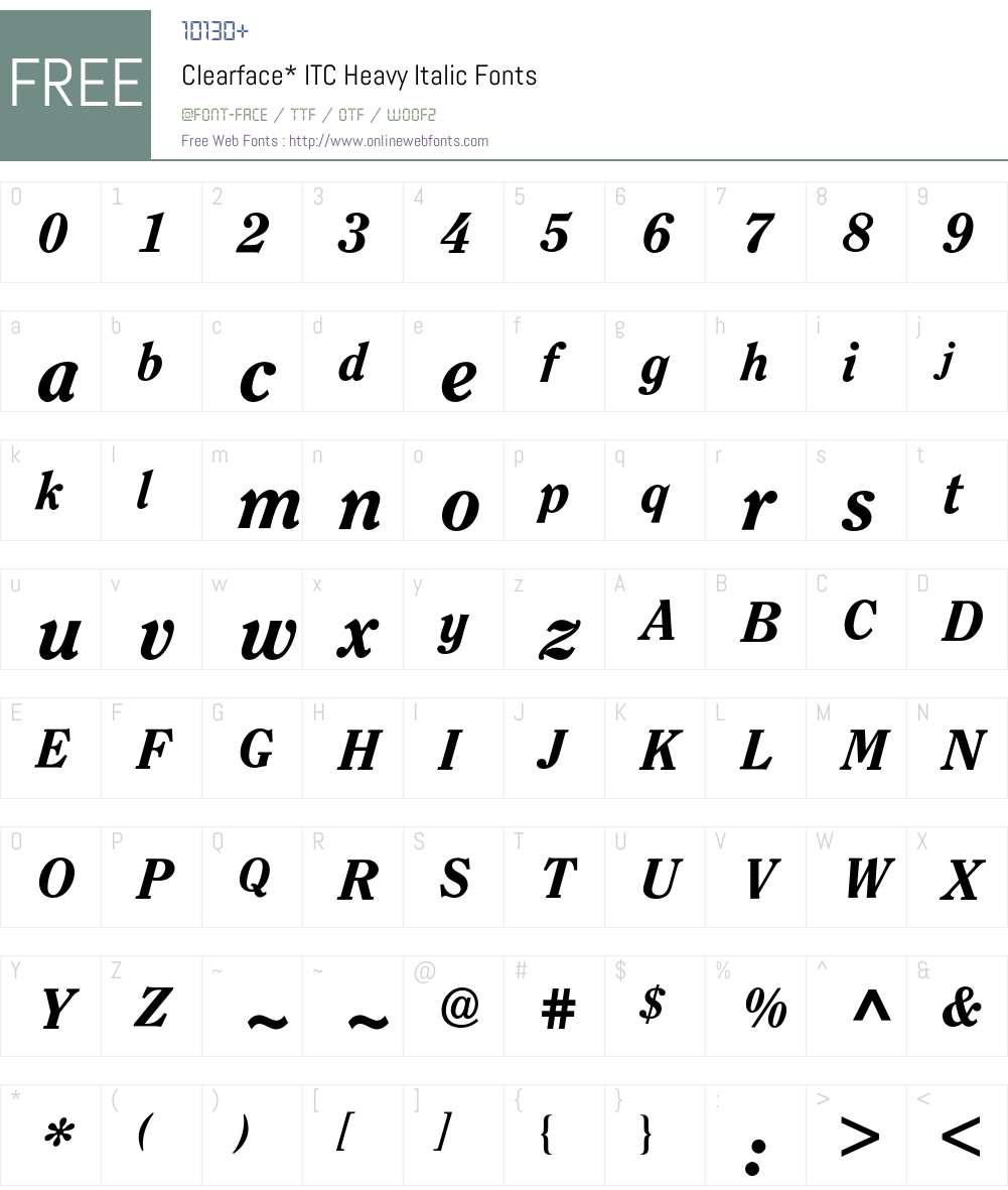 Clearface ITC BQ Font Screenshots