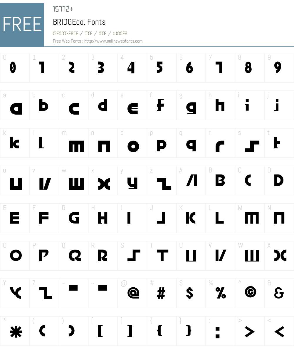 BRIDGEco. Font Screenshots