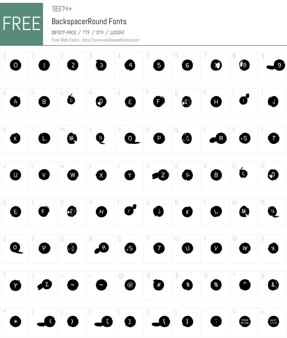 BackspacerRound Font Screenshots
