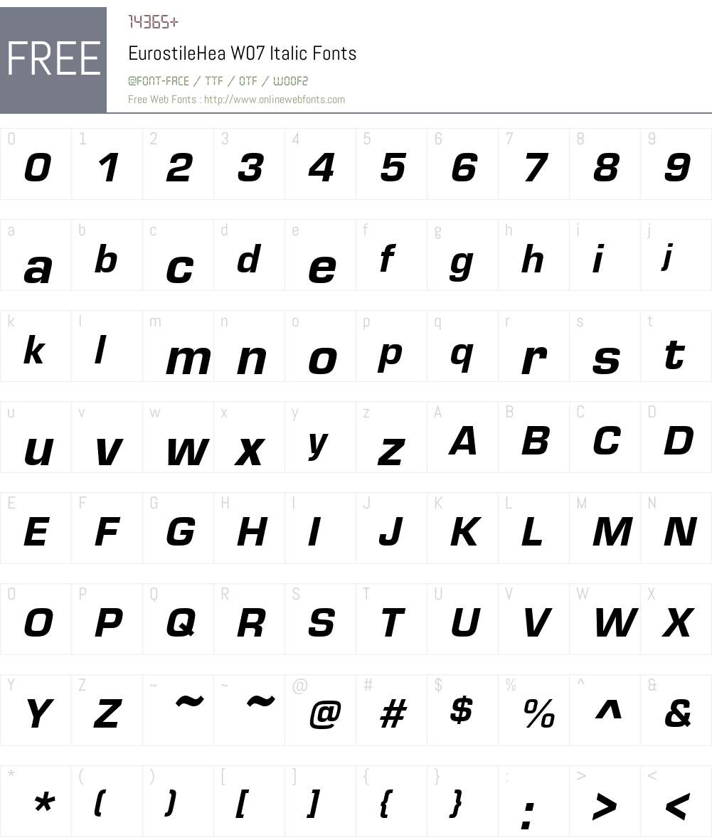 Eurostile Font Screenshots